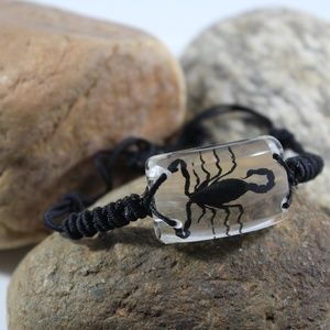 Scorpion in resin bracelet
